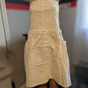 Good American Cream Strapless Side Zip Dress with Pockets Size 4xl